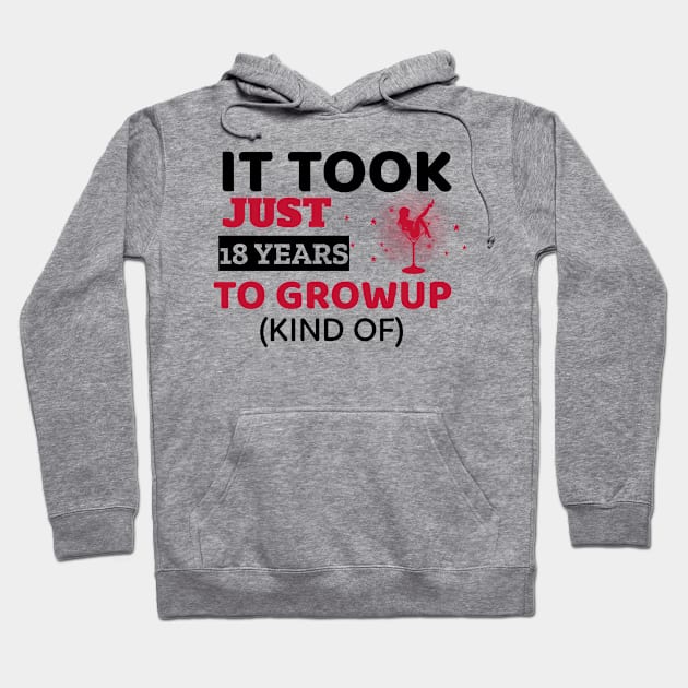 It Took Just 18 Years To Grow Up - Funny Hoodie by Unapologetically me